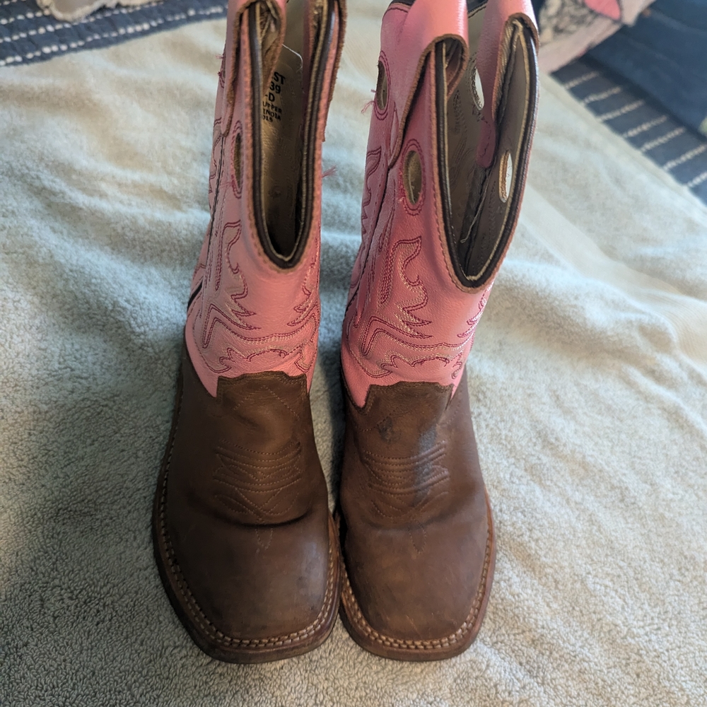 Old West Kids Boots - Pink and Brown